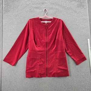 Koi Sapphire Women Scrub Jacket 3X Red 427 Button PO#CT12889 Long Sleeve‎